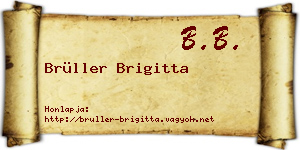 Brüller Brigitta névjegykártya