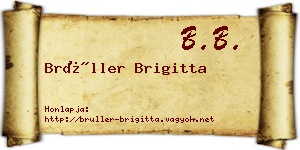 Brüller Brigitta névjegykártya